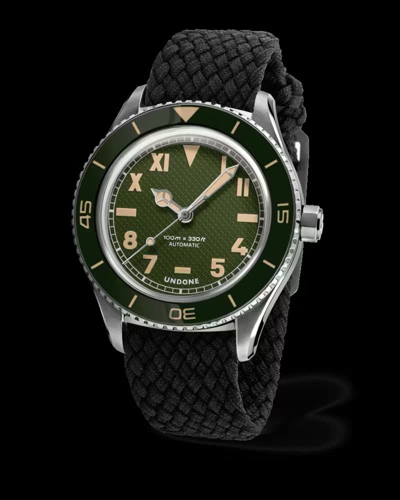 A watch from Undone, a Hong Kong based Microbrand that uses Miyota movements to create a whole range of design-led and affordable time only watches.