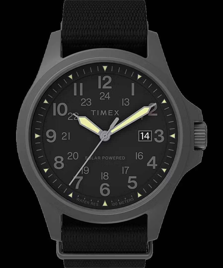 Timex Expedition North Field Post Solar Watch in Grey, with a Classic Field watch design dial.